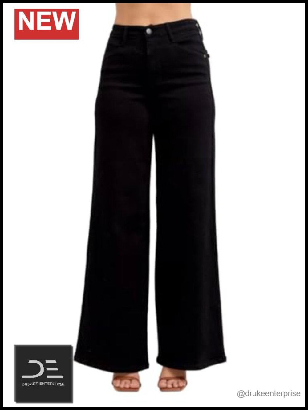 Judy Blue High Rise Wide Leg Jeans 33" Inseam Cotton Poly Rayon Spandex Four